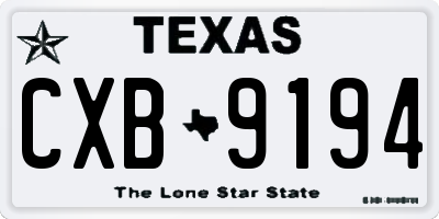 TX license plate CXB9194