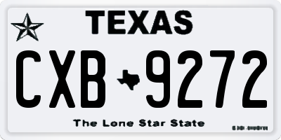 TX license plate CXB9272