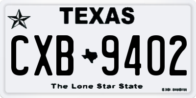 TX license plate CXB9402
