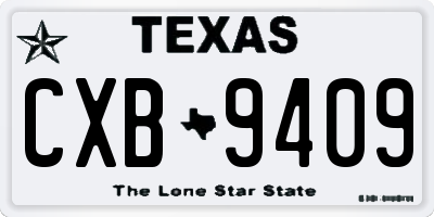 TX license plate CXB9409