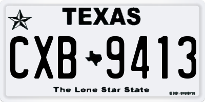 TX license plate CXB9413