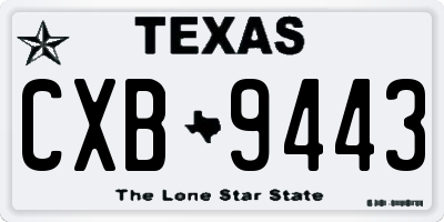 TX license plate CXB9443