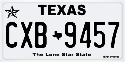 TX license plate CXB9457