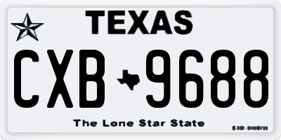 TX license plate CXB9688