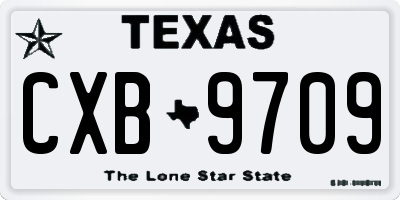 TX license plate CXB9709