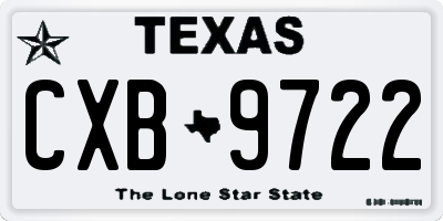TX license plate CXB9722
