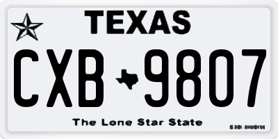 TX license plate CXB9807