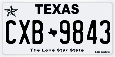 TX license plate CXB9843
