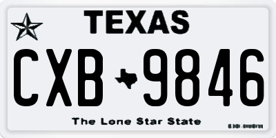TX license plate CXB9846