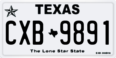 TX license plate CXB9891