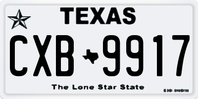 TX license plate CXB9917
