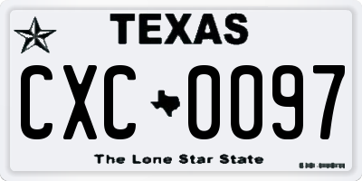 TX license plate CXC0097