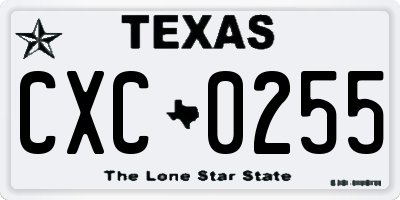 TX license plate CXC0255