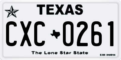TX license plate CXC0261