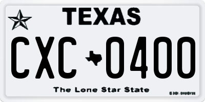 TX license plate CXC0400