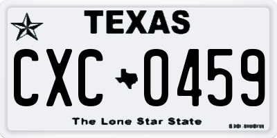 TX license plate CXC0459