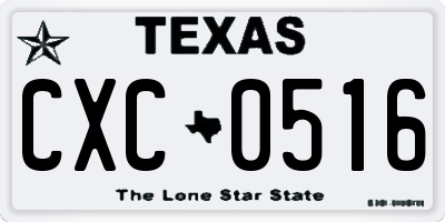 TX license plate CXC0516