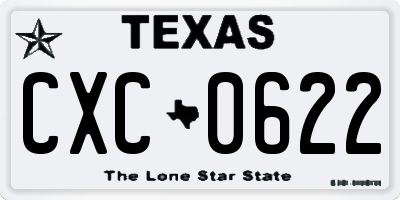 TX license plate CXC0622