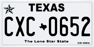 TX license plate CXC0652