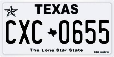 TX license plate CXC0655