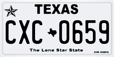TX license plate CXC0659