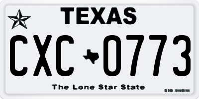TX license plate CXC0773