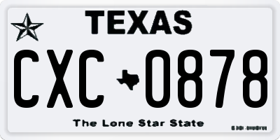 TX license plate CXC0878
