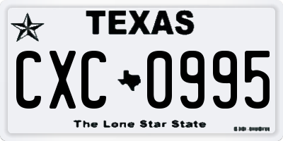 TX license plate CXC0995