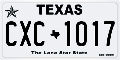 TX license plate CXC1017