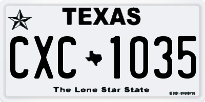 TX license plate CXC1035