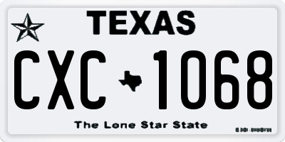 TX license plate CXC1068