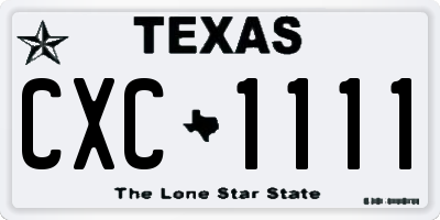 TX license plate CXC1111