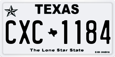 TX license plate CXC1184