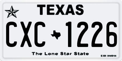 TX license plate CXC1226
