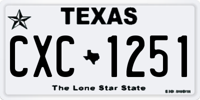TX license plate CXC1251