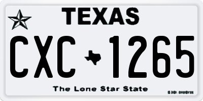 TX license plate CXC1265