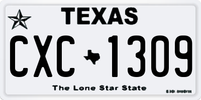 TX license plate CXC1309