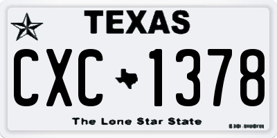 TX license plate CXC1378