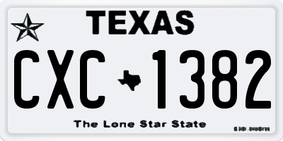 TX license plate CXC1382