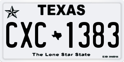 TX license plate CXC1383