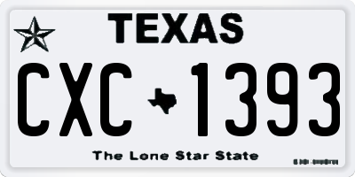 TX license plate CXC1393