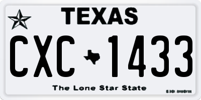 TX license plate CXC1433