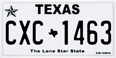 TX license plate CXC1463