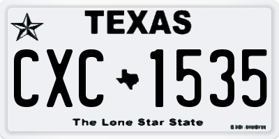 TX license plate CXC1535