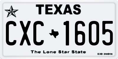 TX license plate CXC1605
