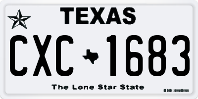 TX license plate CXC1683