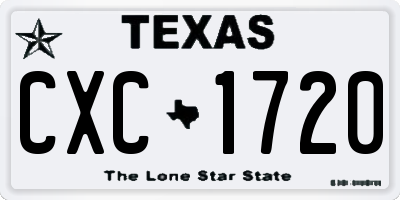 TX license plate CXC1720