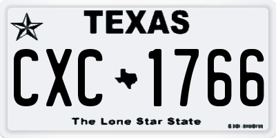 TX license plate CXC1766