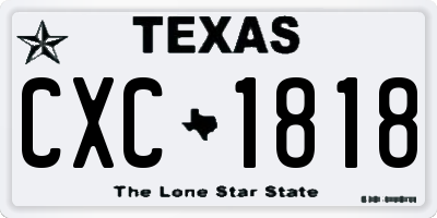 TX license plate CXC1818