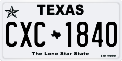 TX license plate CXC1840